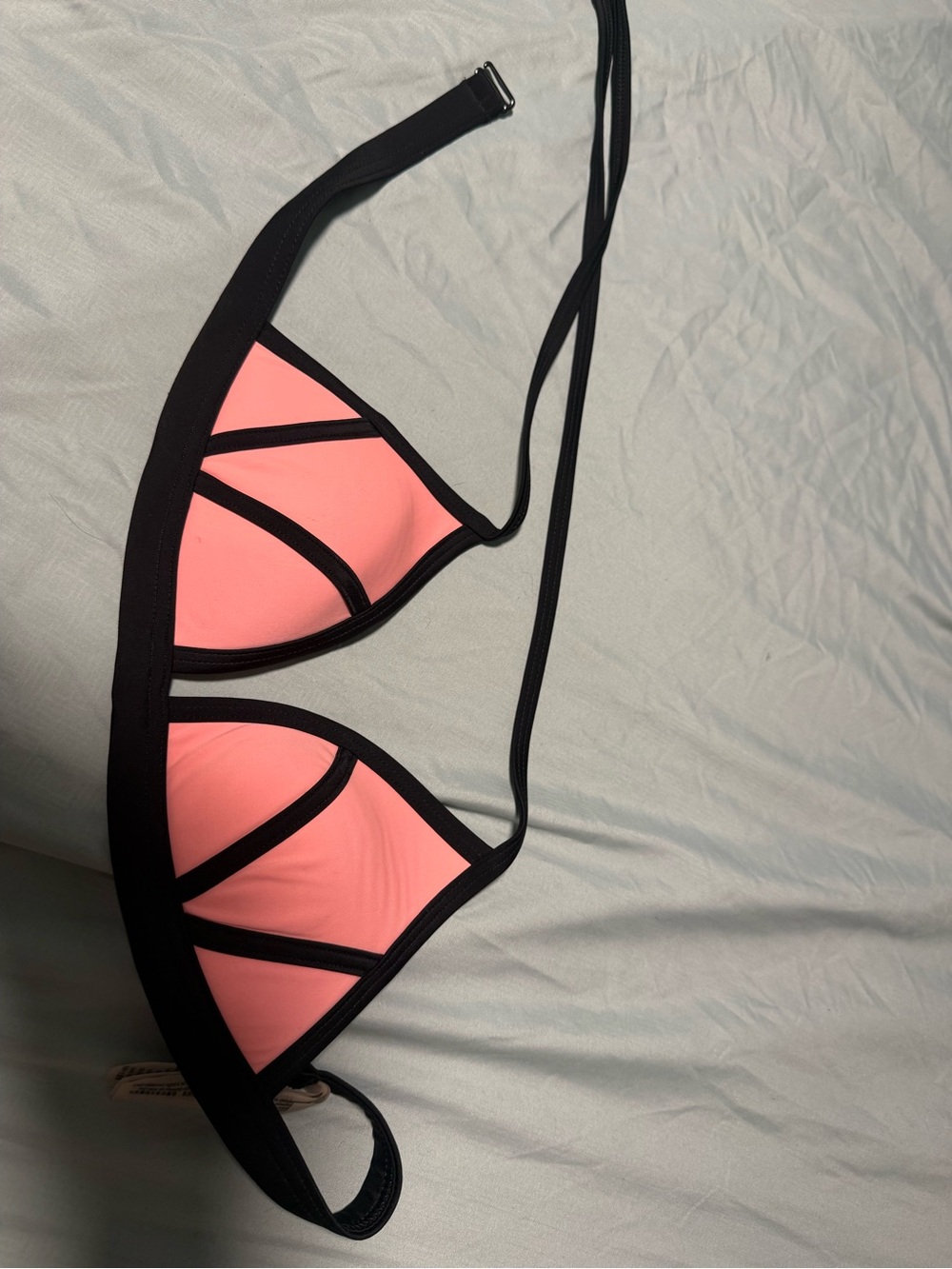 VS Pink Pink and Black Triangle Bikini Top size small